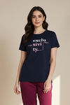 Zivame Knit Cotton Sleep Top - Naval Academy — thumbnail 2